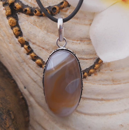 Agate Grounding & Protection Gemstone Pendant (E1921)