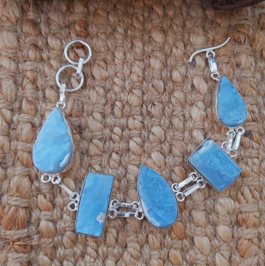 Angelic Owyhee Blue Opal Bracelet 21 cm (E1933)