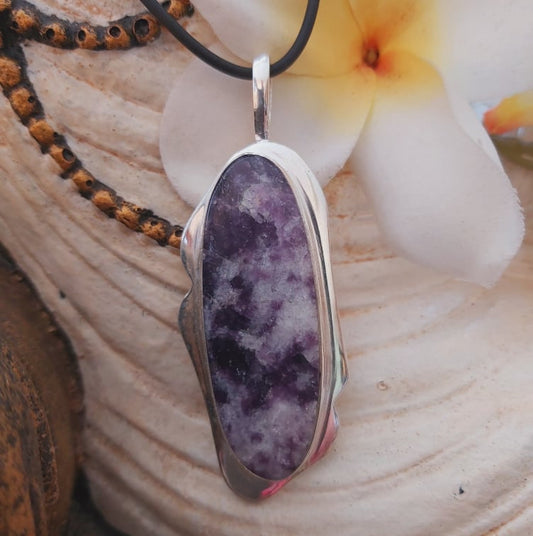 Lepidolite Gemstone Meditation Pendant (E1998)