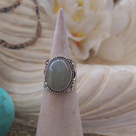 Aquamarine Gemstone Stone of Courage Ring Size US 6 (E2148)