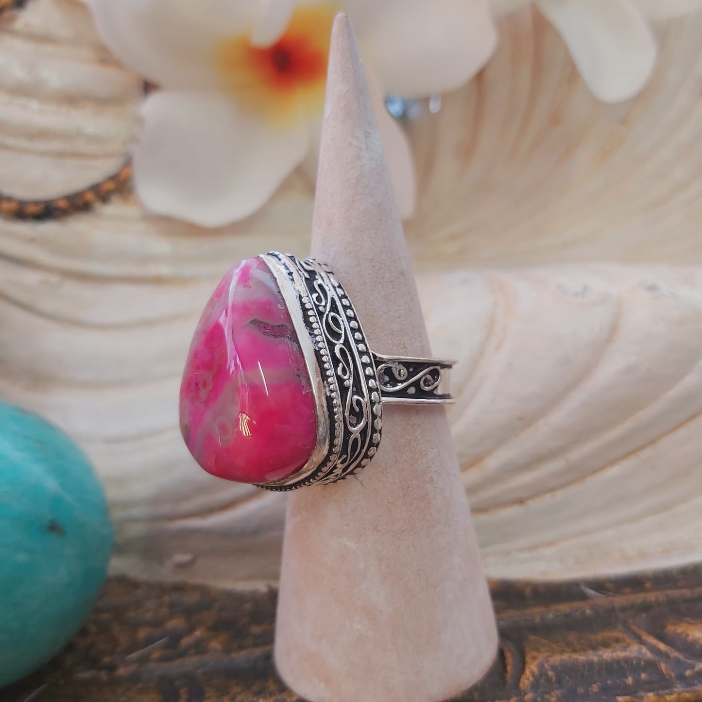 Agate Physical Wellbeing Gemstone Ring US 9.5 (E2219)