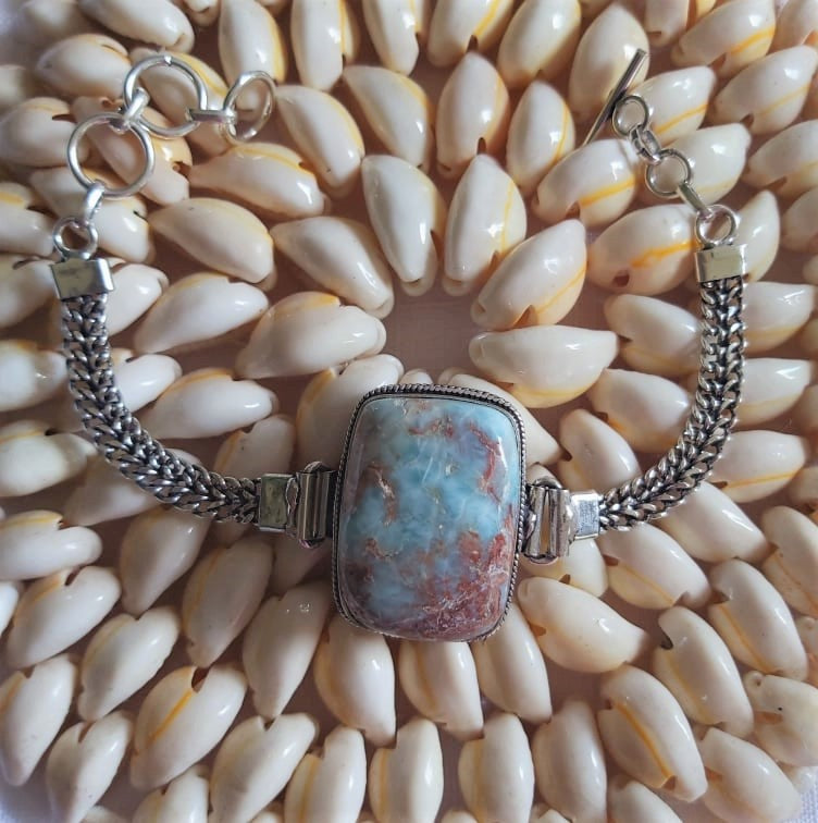 Larimar Goddess Gemstone Bracelet 20 cm (E2303)