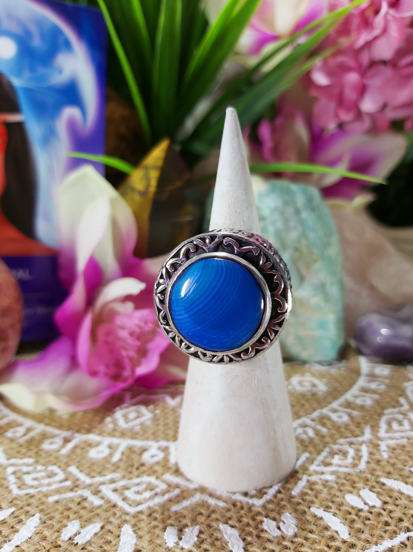 Agate Well Being Ring Size US 8 (E236)