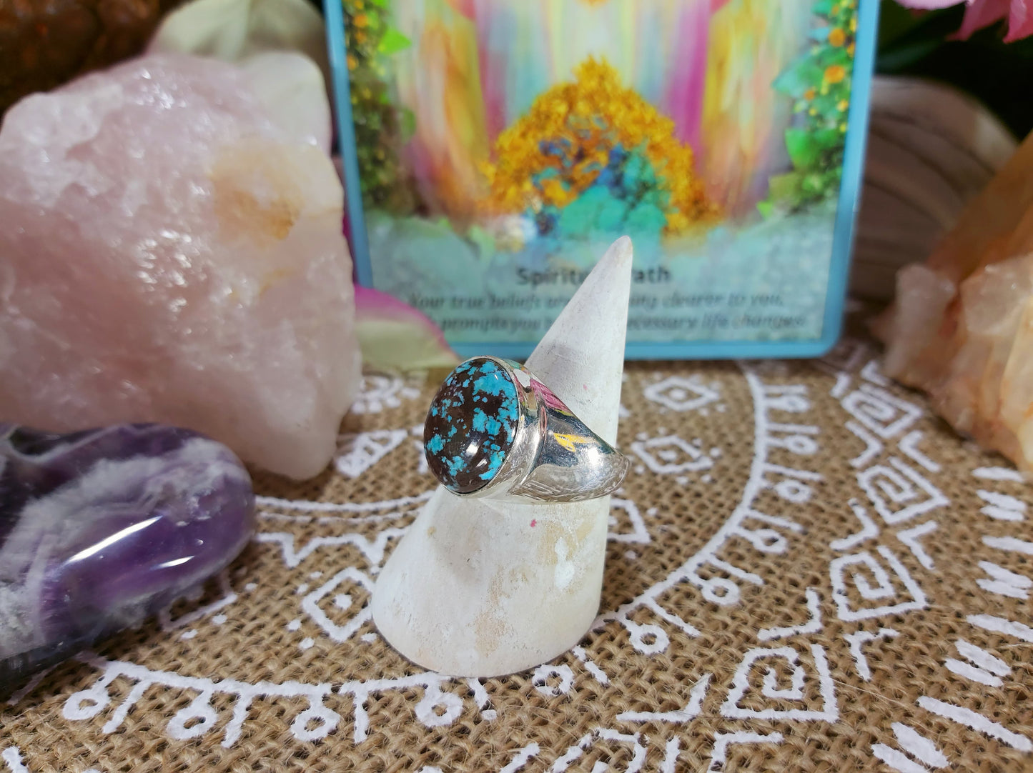 Turquoise Acceptance Ring Size US 8 (E315)