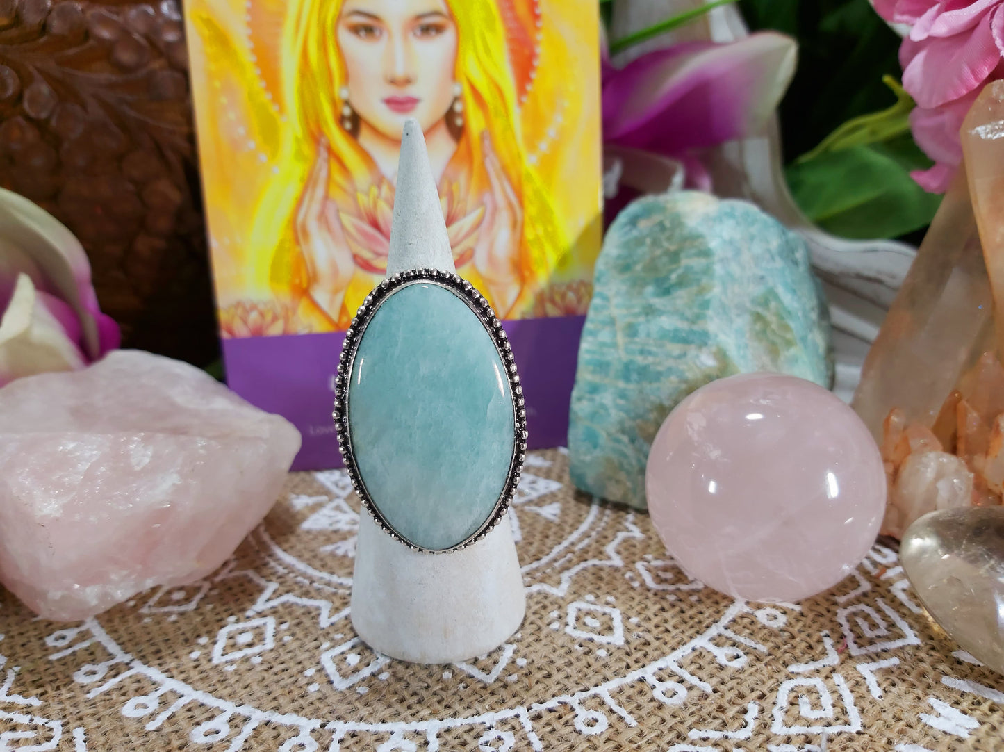 Amazonite Higher Truth Ring Size US 7.5 (E485)