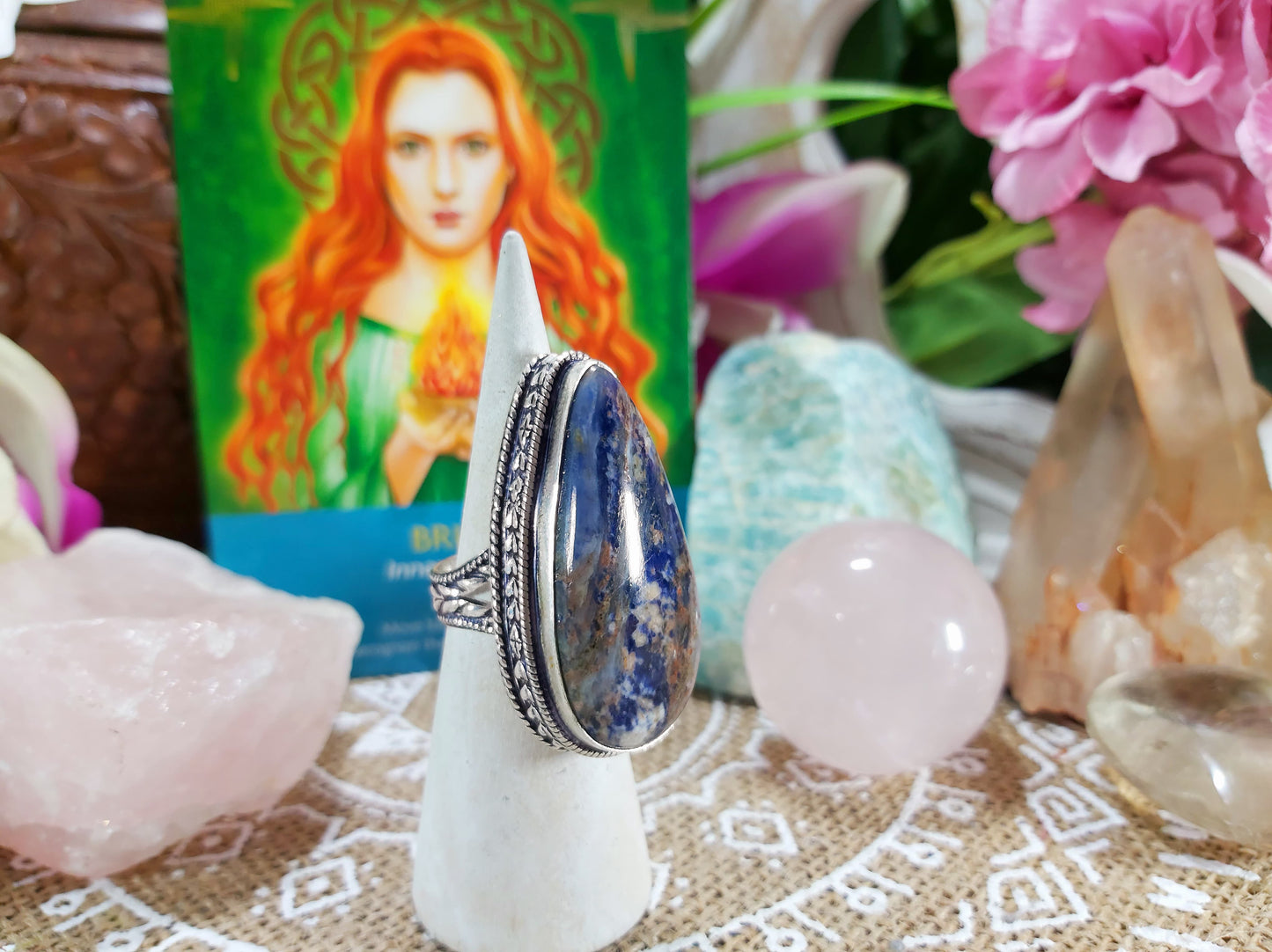 Sodalite Intuition Gemstone Ring Size US 7 (E519)