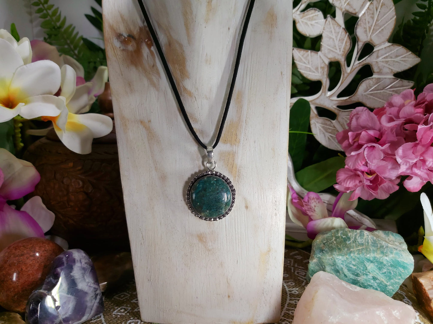 African Turquoise Good Luck Pendant (E569)