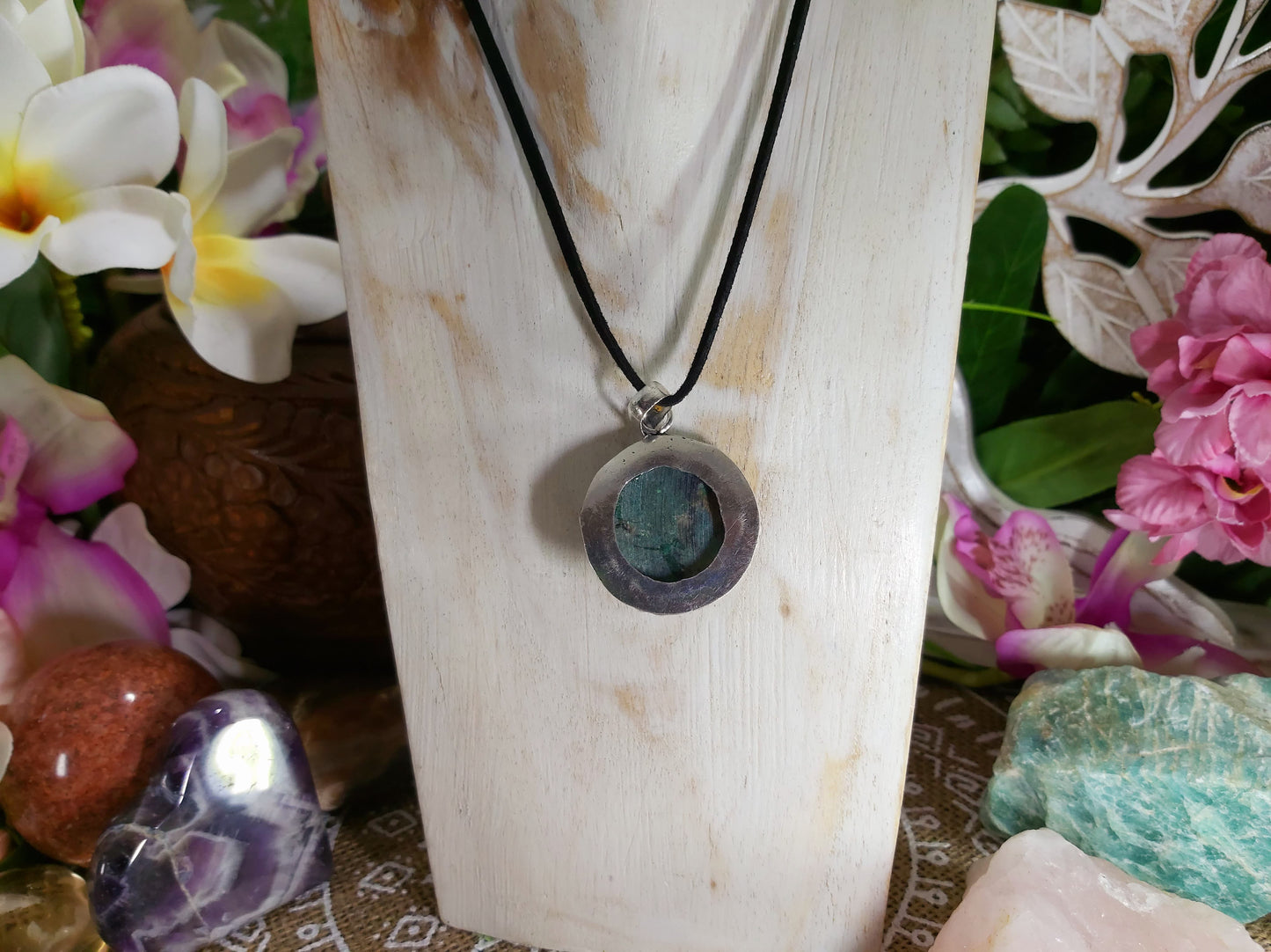 African Turquoise Good Luck Pendant (E569)