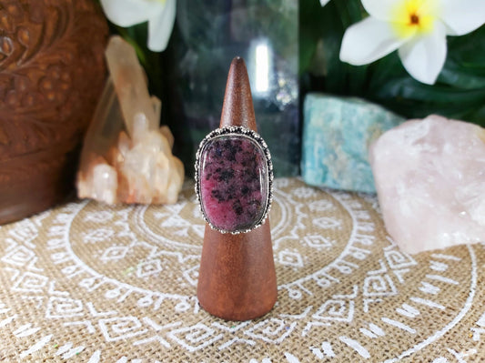 Rhodonite Self-Worth Ring Size US 8 (E790)