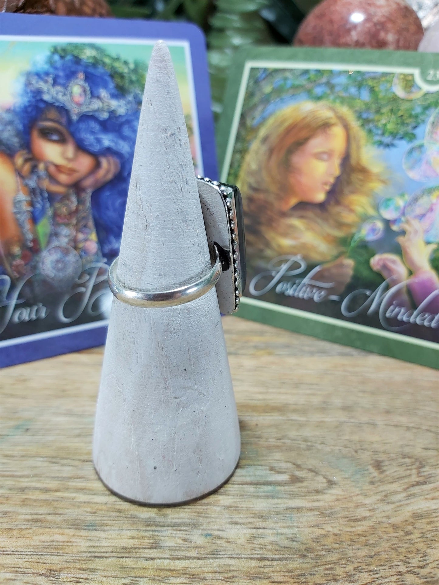 Labradorite Aura Protection Ring Size US 8.5 (E8)