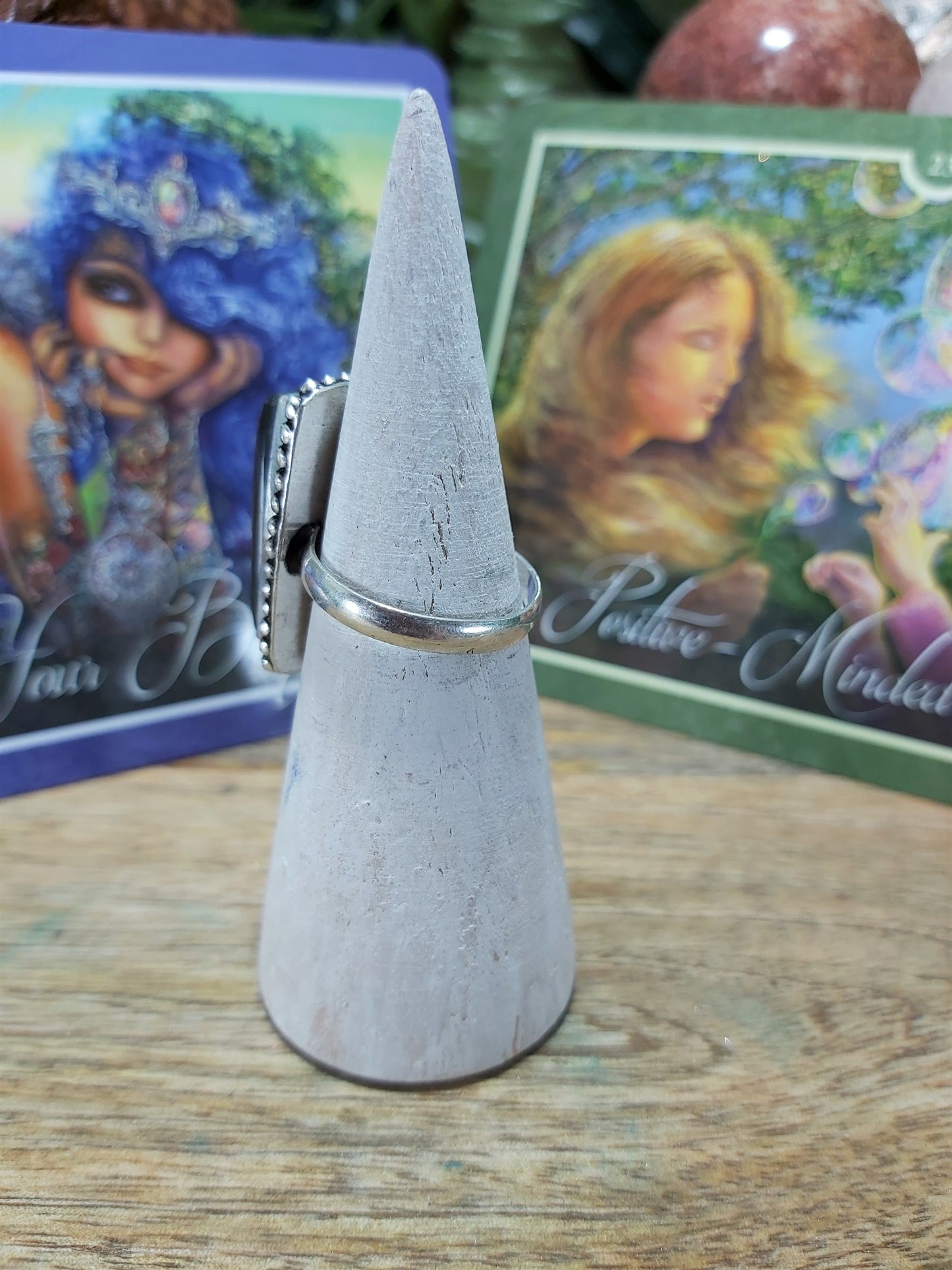 Labradorite Aura Protection Ring Size US 8.5 (E8)