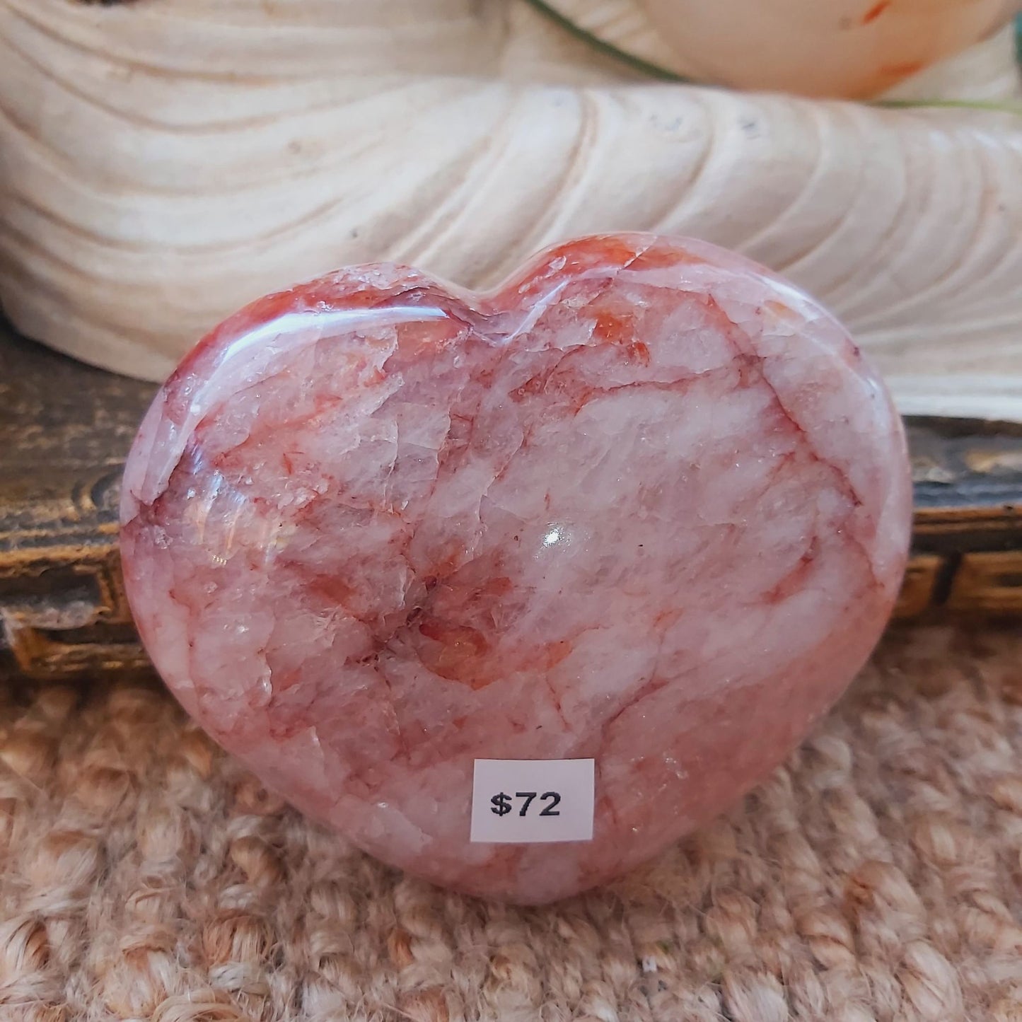 Fire Quartz Heart Crystal Gemstone 405 gms (GEM145)