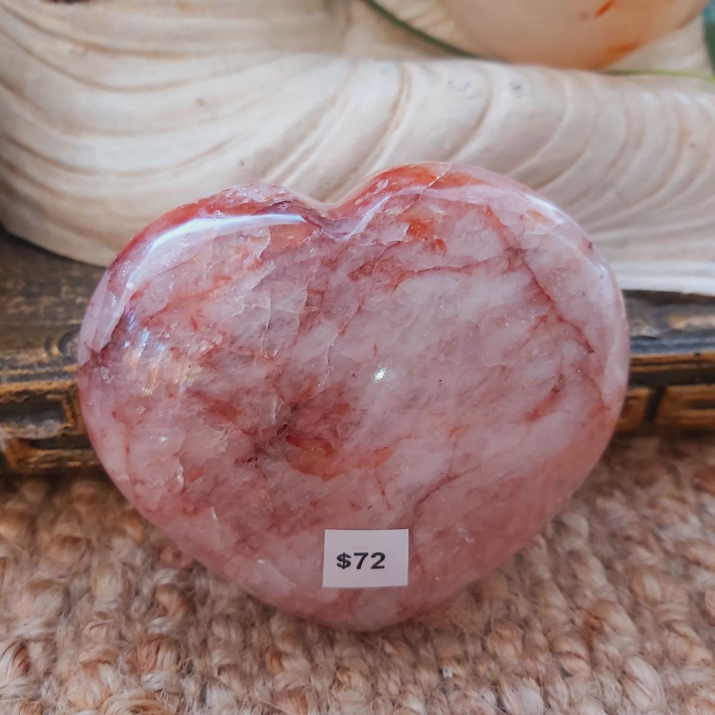 Fire Quartz Heart Crystal Gemstone 405 gms (GEM145)