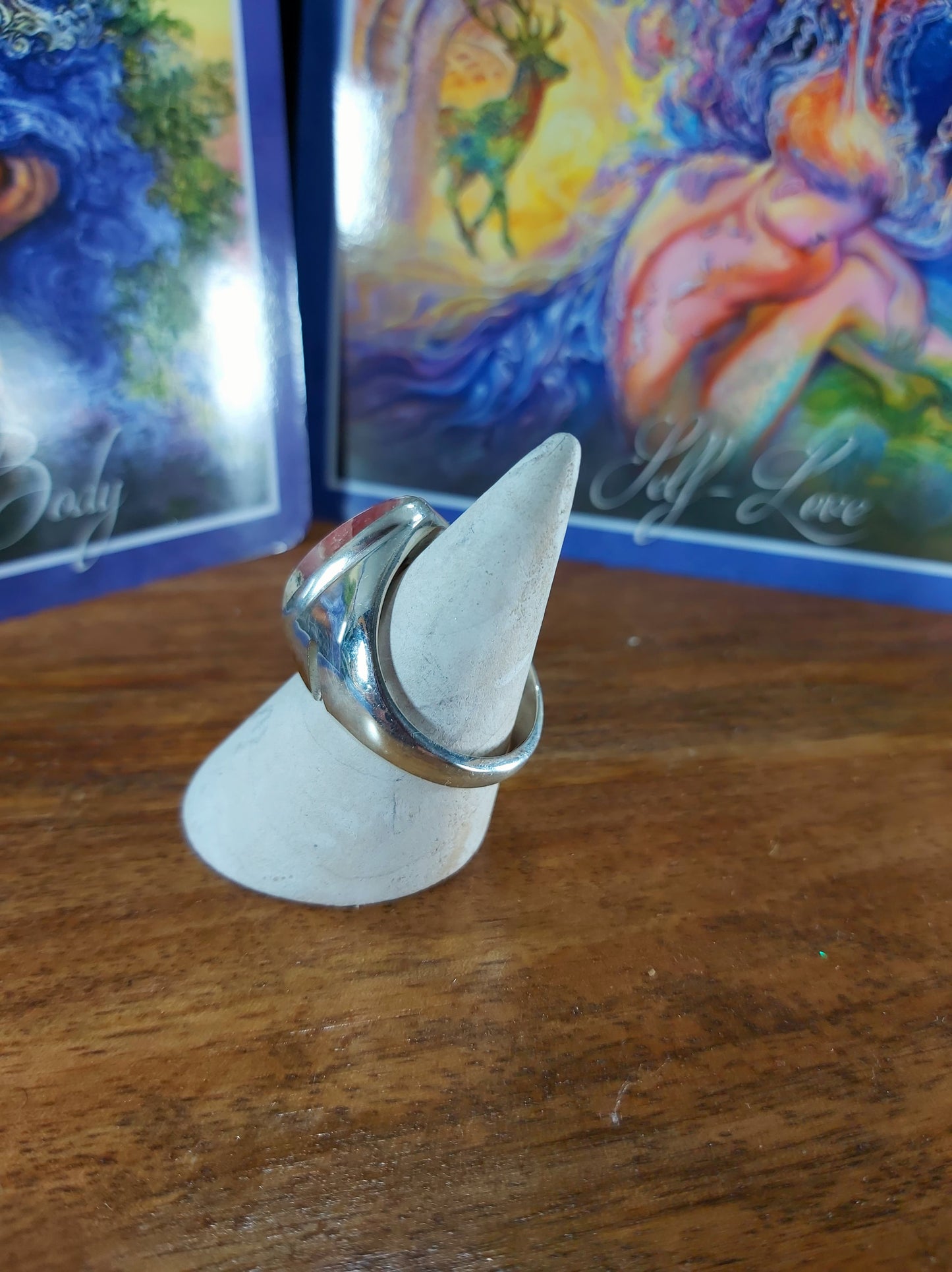 Rhodochrosite Inner Peace Ring Size US 9 (E101)