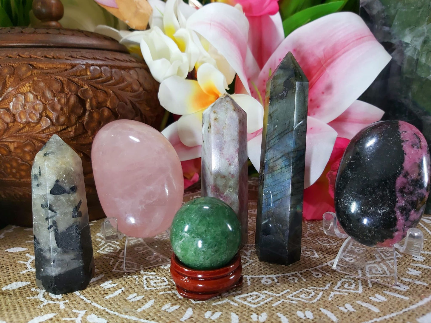 Heart, Base, & Third Eye Chakra Crystal Pack Of 6 (#6)