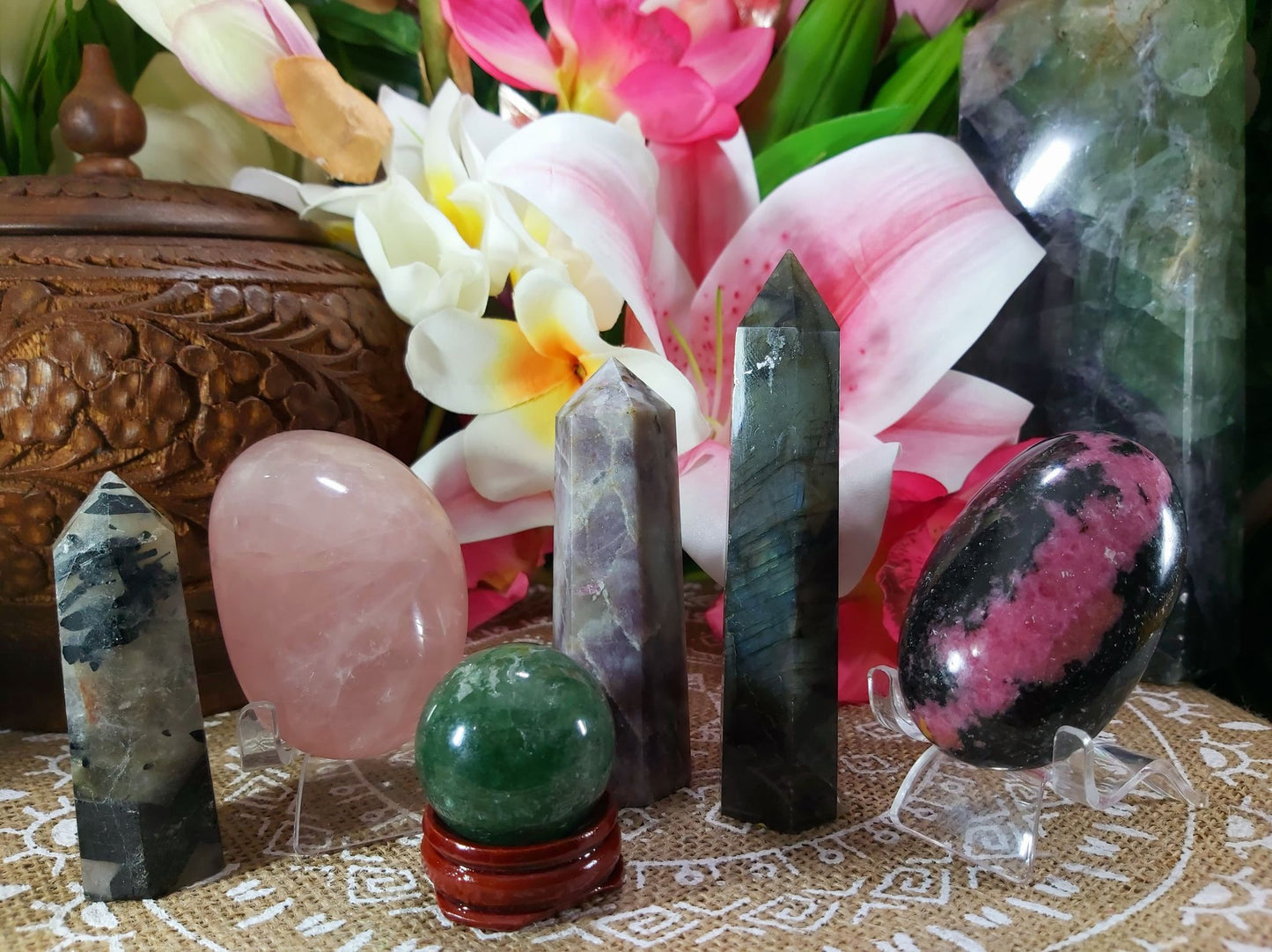 Heart, Base, & Third Eye Chakra Crystal Pack Of 6 (#6)