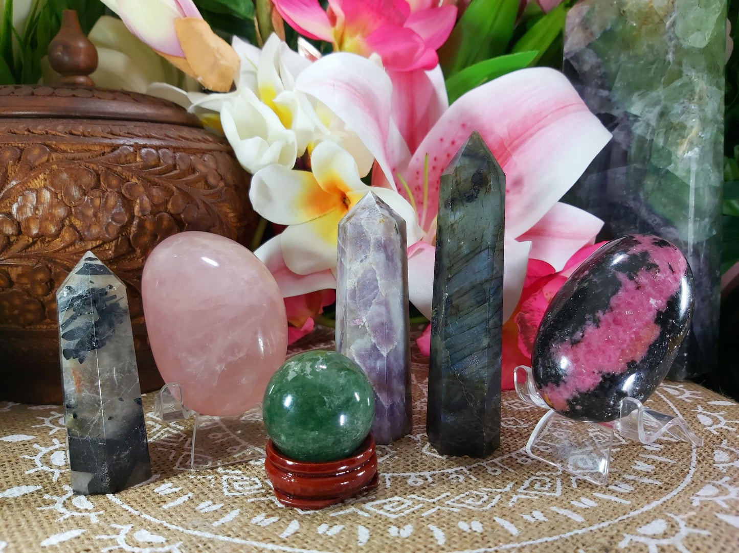 Heart, Base, & Third Eye Chakra Crystal Pack Of 6 (#6)