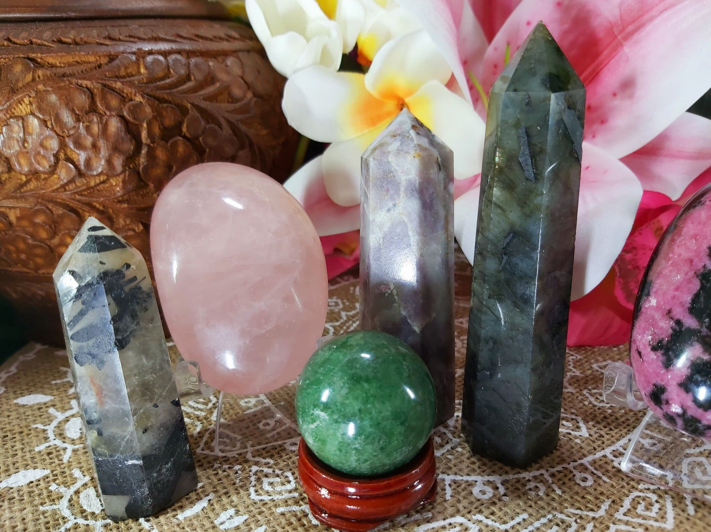 Heart, Base, & Third Eye Chakra Crystal Pack Of 6 (#6)