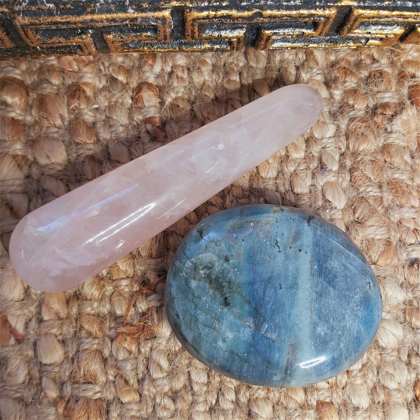 Rose Quartz & Labradorite Crystal 196 gms (GEM112)