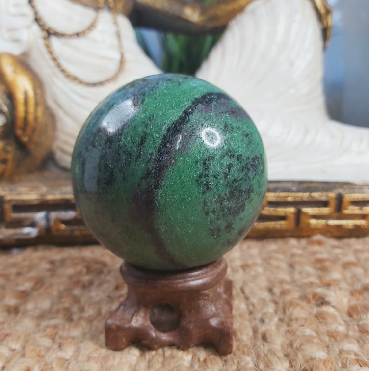 Ruby Zoisite Healing Gemstone Sphere 482 gms (GEM209)