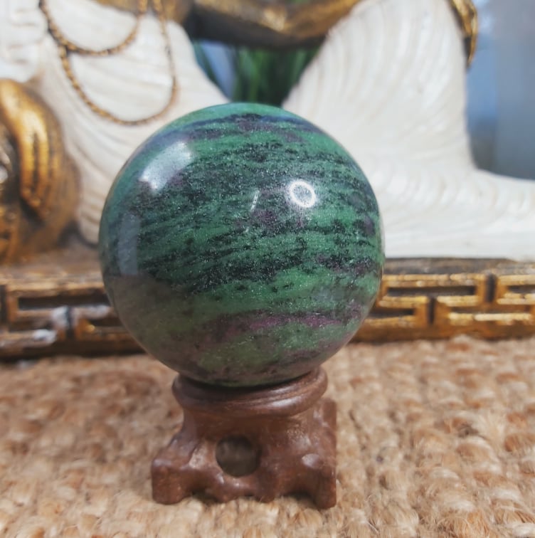 Ruby Zoisite Healing Gemstone Sphere 482 gms (GEM209)