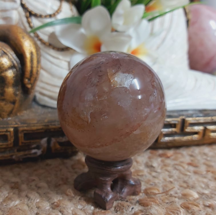 Fire Quartz Sphere Crystal Gemstone 248 gms (GEM239)