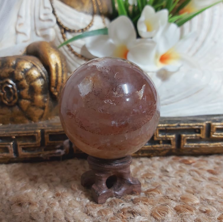 Fire Quartz Sphere Crystal Gemstone 248 gms (GEM239)