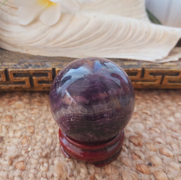 Purple Fluorite Crystal Sphere 382 gms (GEM285)
