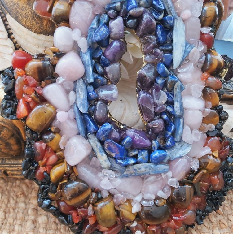 Chakra Crystal Gemstone & Resin Geode (GEO9)