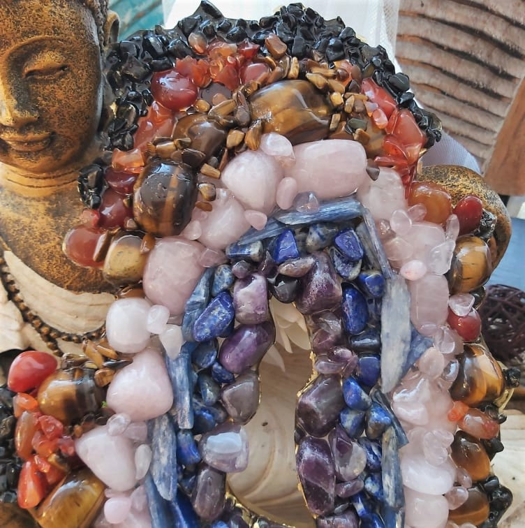 Chakra Crystal Gemstone & Resin Geode (GEO9)