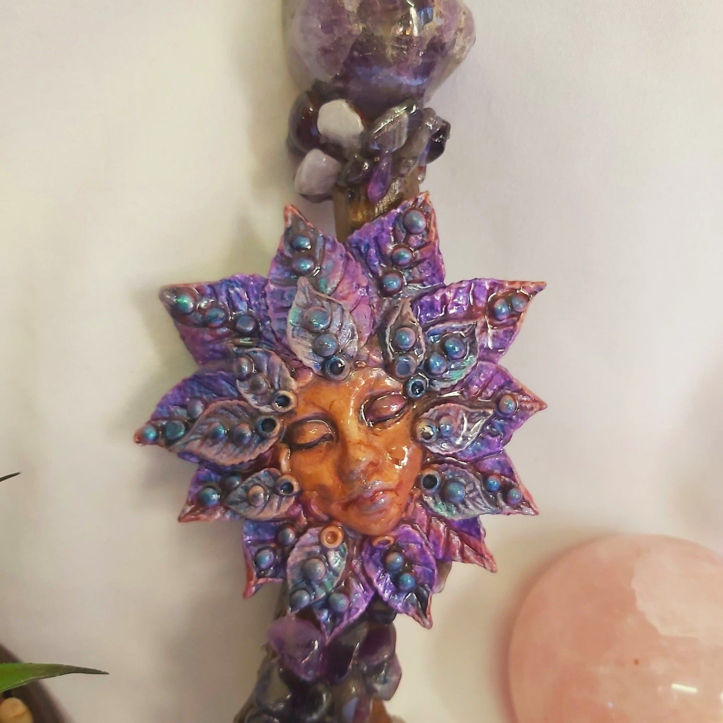 Handmade Willa Amethyst Gemstone Crystal Healing Wand (#192)